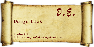 Dengi Elek névjegykártya